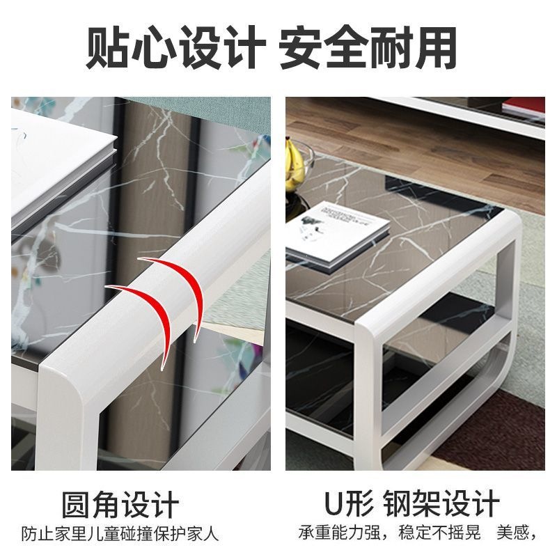 茶几现代简约小户型简易桌子客厅家用北欧茶几电视柜组合钢化玻璃