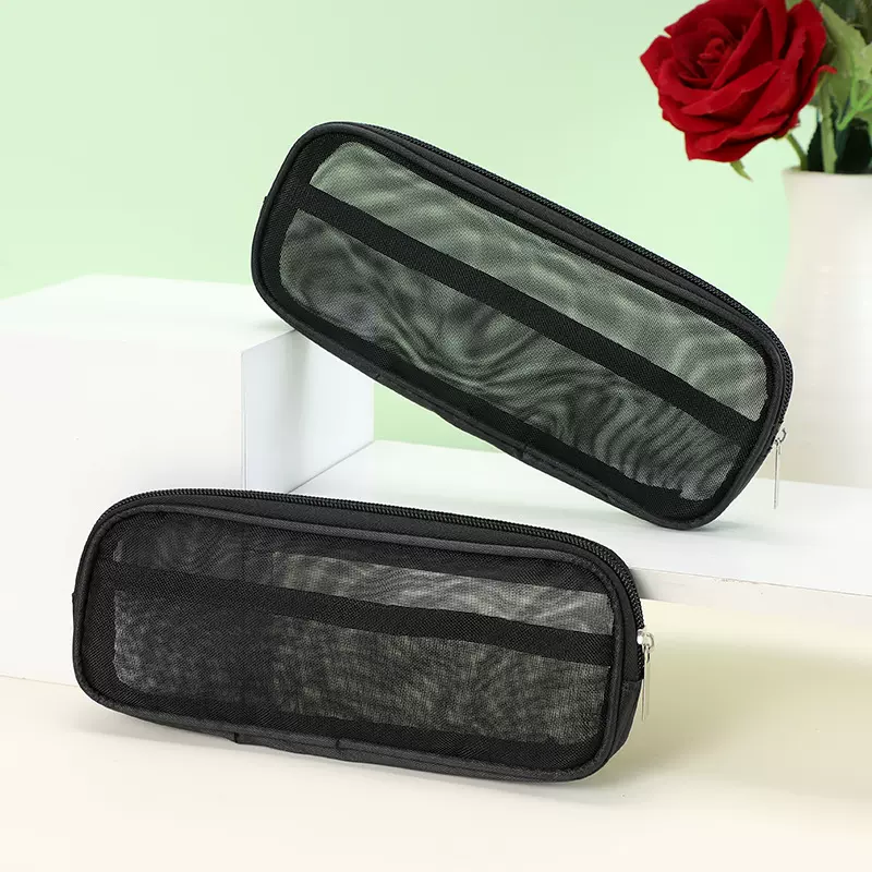 简约化妆包女化妆刷收纳包多功能收纳袋网纱透明透气便携旅行包