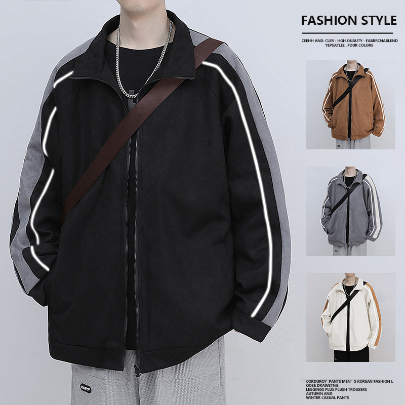 Jacket Men's Spring and Autum Casual Trendy Brand Boys 2024 New Handsome Versatile Jacket Men's Loose Top Thin Men's Clothing