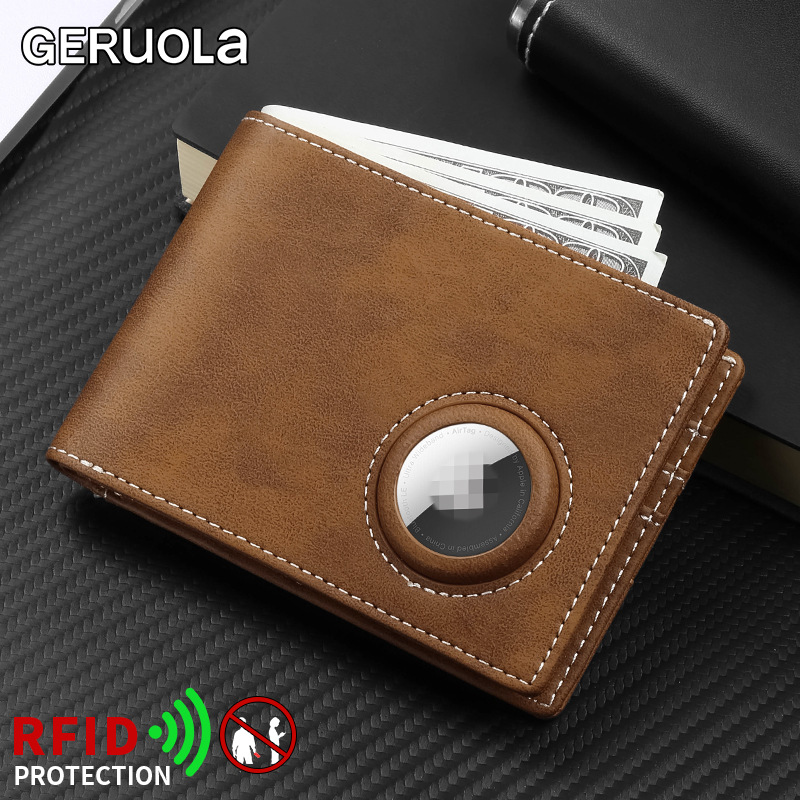 Cartera de airtag ultrafina de fibra de carbono para hombre de Amazon, bolsa de dinero explosiva, billetera de posicionamiento de Apple, multicolor para hombre
