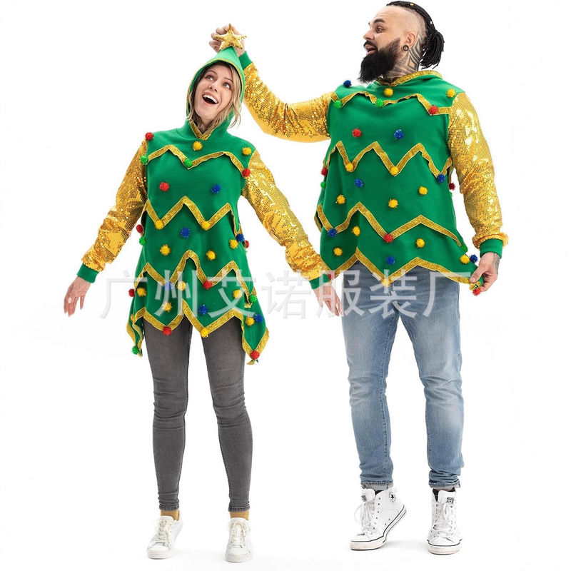 2025 Christmas New Cross-Border Christmas Sweater European and American Jacquard Knitted Christmas Tree Fur Ball 2025 Christmas New Cross-Border Christmas Sweater European and American Jacquard Knitted Christmas Tree Fur Ball