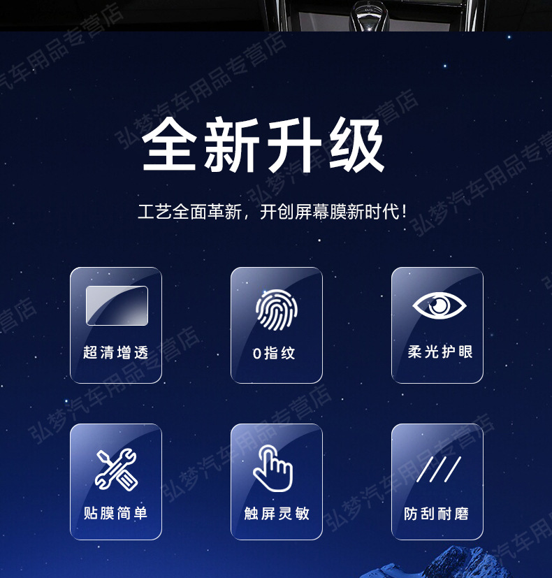Equation Leopard Titanium 7 Screen Tempered Film Central Control Navigation Screen Film Titanium Seven Car Accessories Interior Supplies Protective Film