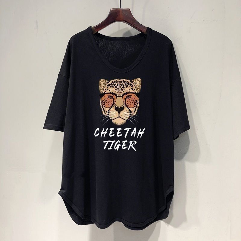 ファットmm 150kg ゆったり大きいサイズ ミドル丈 UVカラー 半袖 Tシャツ レディース 夏新作 韓国版 痩身お腹カバートップ|undefined