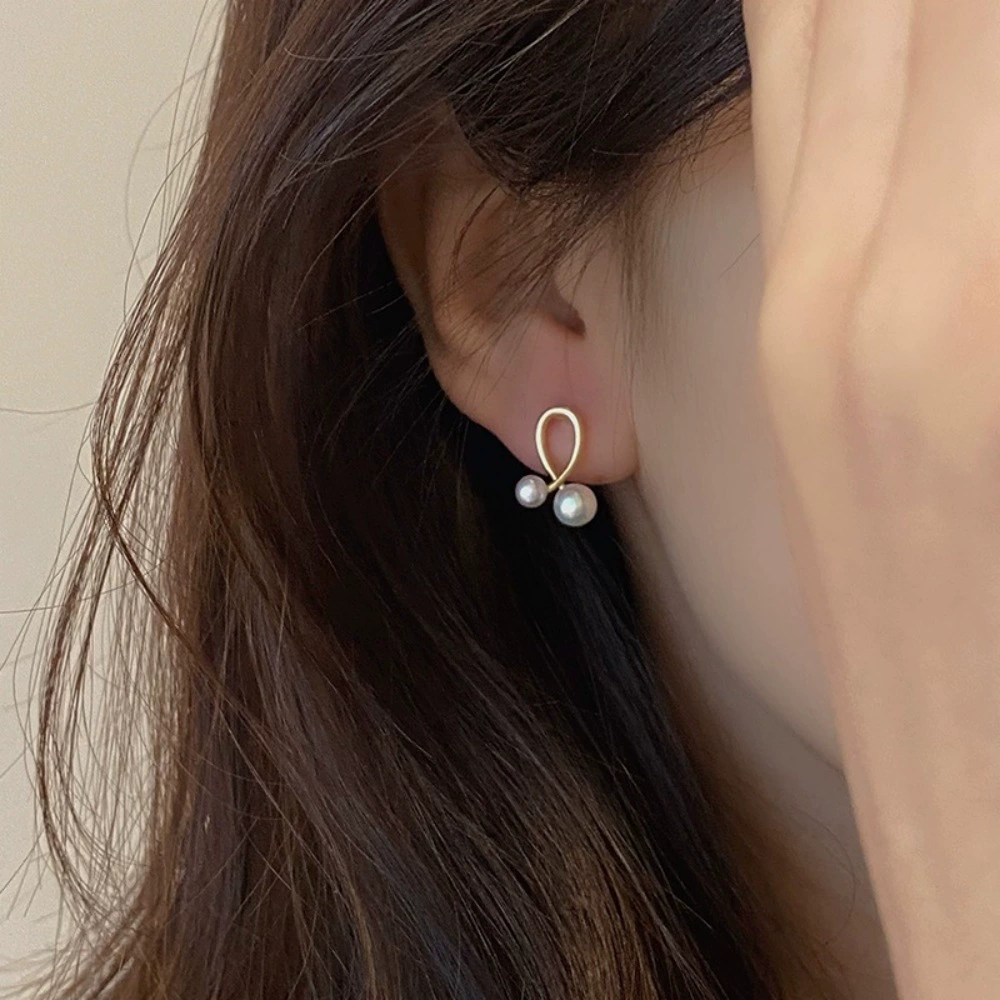 Earrings from pearl, small design ear clips, silver 925 sample
