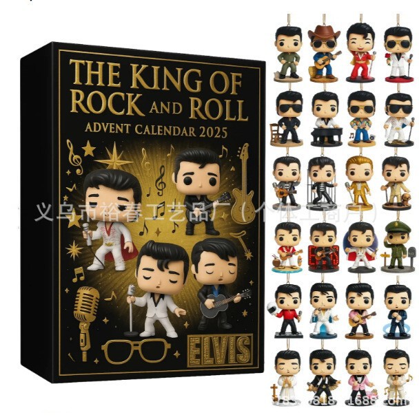 Cross-Border New Product Acrylic Pendant 2025 King of Rock Jimmy Buffett Advent Christmas Tree Decoration