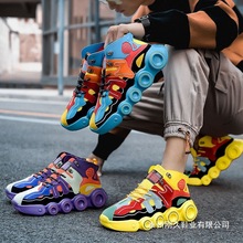 2025秋冬季欧洲站紫色潮流男鞋运动潮流休闲厚底高帮ins老爹潮鞋