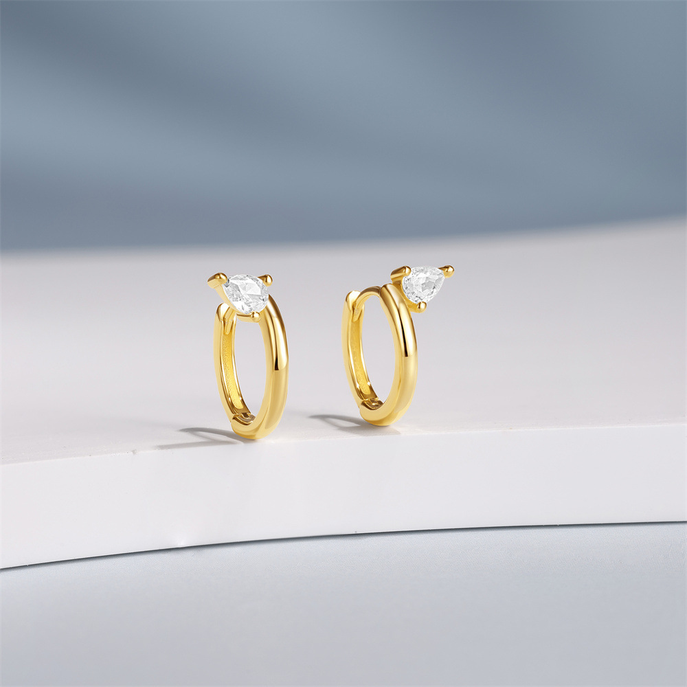 4g Weight 925 Sterling Silver Ear Needle Material Rhinestones Inlay Material Earrings Classification 1 Pair Quantity Holiday, Daily Occasion 925 Sterling Silver Material Solid Color Pattern Women's Gender Inlay Design Simple Style Style 1 Pair 925 Sterling Silver Rhinestones Solid Color Earrings 12