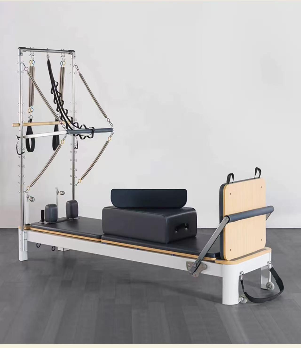 Cama de Pilates de Aleación de Aluminio Manliqiu, Pequeña, Blanca, Comercial, para Estudio de Yoga, Equipo Grande de Pilates