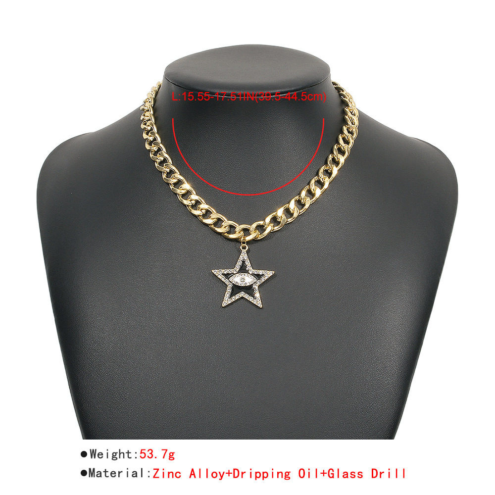 Wholesale Jewelry Five-pointed Star Shape Eye Pendant Necklace Nihaojewelry display picture 4