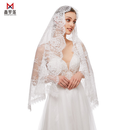 Cross-border foreign trade European and American style lace triangle veil wedding accessories wedding headdress bridal veil wholesale