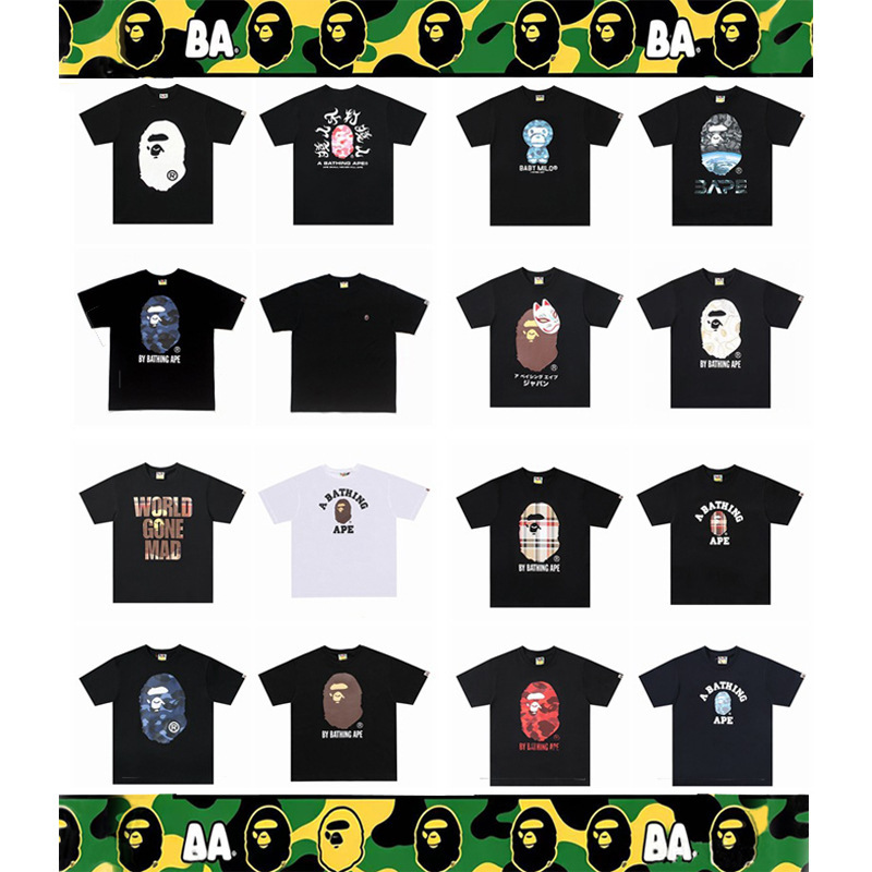 240g weight, authentic version of the trendy brand BAPE, new summer short-sleeve t-shirt for men and women, couple style, high-quality, loose fit