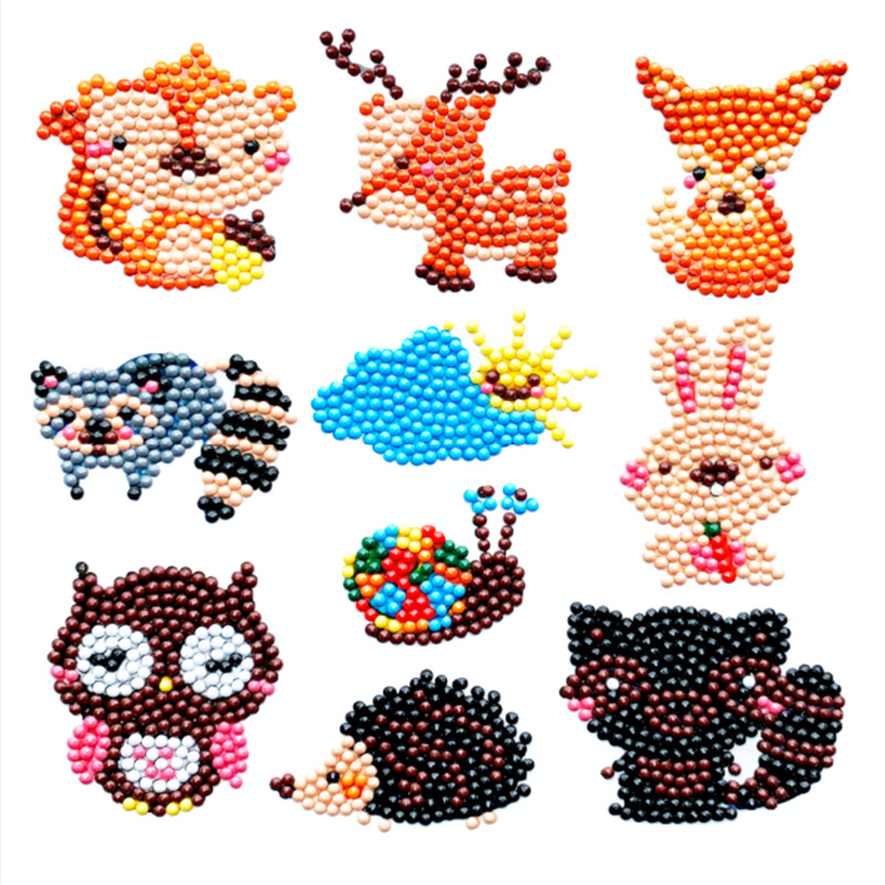 SS004 정글 동물 10 스티커 세트