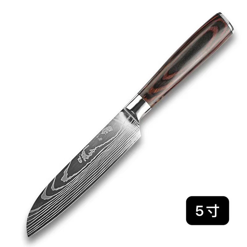 레이저 패턴 중국식 둥근 머리 부엌칼