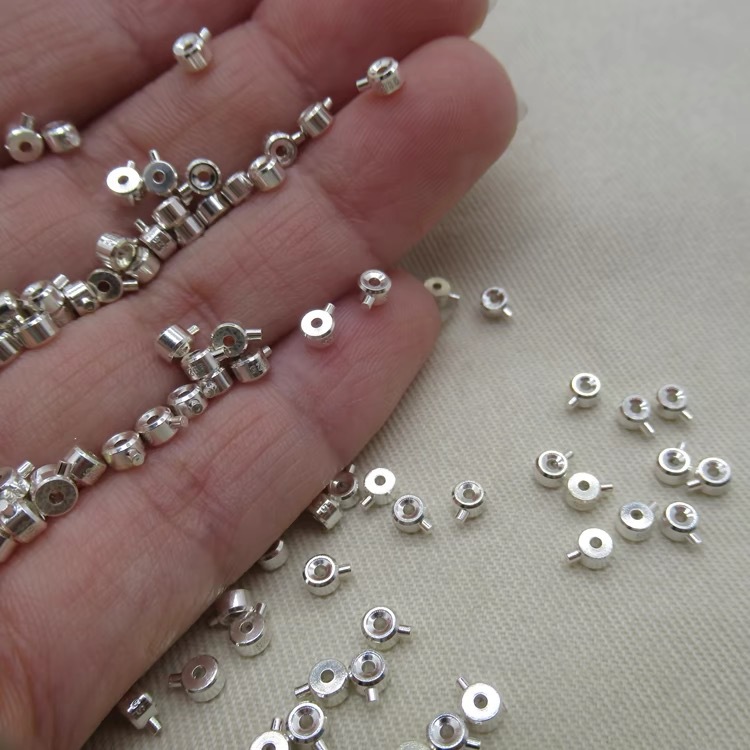 Factory Wholesale S925 Sterling Silver Pressure Cooker-Shaped End Clasp Bracelet Necklace Cord End Fixing Spacer Beads DIY Materials and Accessories