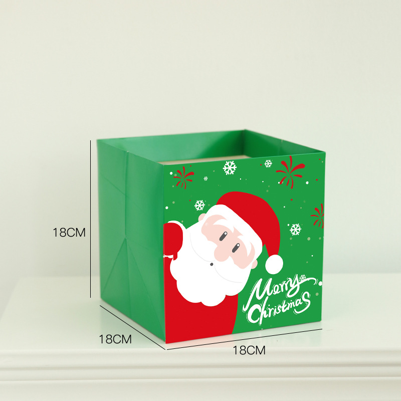 Navidad en línea pequeña caja de manzana caja de flores de regalo de Navidad hecha a mano diy caja de flores de frutas