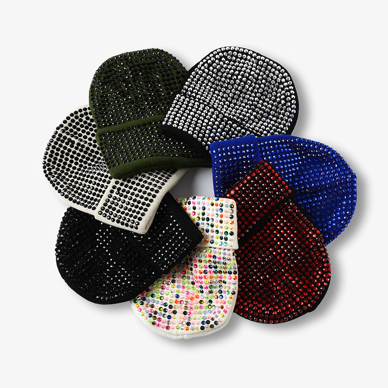 Amazon Direct Sales Autumn and Winter Warm Versatile Acrylic Knit Beanie with Rhinestones for Men and Women, European and American Style Pullover Hat Manufacturer Amazon Direct Sales Autumn and Winter Warm Versatile Acrylic Knit Beanie with Rhinestones for Men and Women, European and American Style Pullover Hat Manufacturer