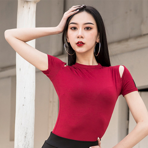 New Latin Dance Practice Dress Women's Sexy Shoulder-Strap Top Dance Wear Chachet Square Dance Top