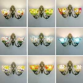 美式地中海镜柜灯卫生间浴室梳妆台化妆镜欧式三头凡尼壁灯镜前灯