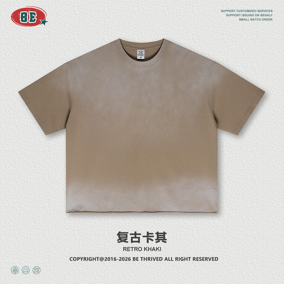 Be Hombres| 2026 verano americano lavado en agua hacer viejo Boxy borda suelta pulverización de caballo camiseta de manga corta suelta camiseta de moda masculina
