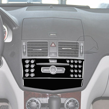 适用于奔驰老C级W204中控CD面板钢琴黑汽车改装装饰亮黑汽车内饰