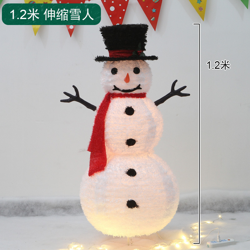 圣诞节场景装饰发光大雪人摆件商场橱窗酒店圣诞树下美陈麋鹿道具|undefined