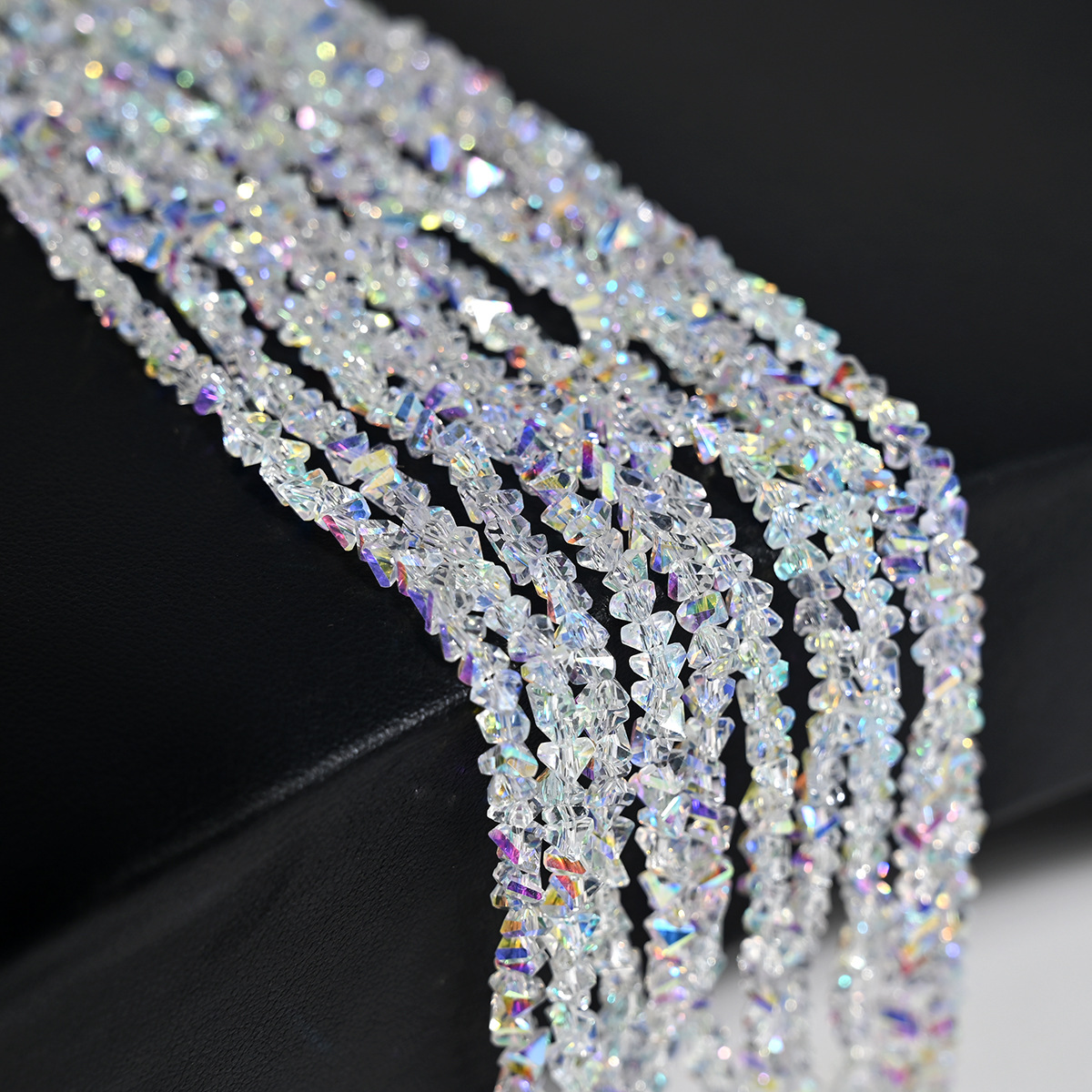 Collar de perlas de cristal de diamante de cristal triangular de 4 mm collar de perlas sueltas de bricolaje artesanal accesorios de ropa accesorios de cadena de teléfono móvil accesorios de cadena de teléfono móvil image 7