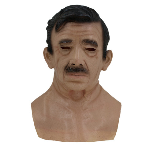 Grandpa and grandma character masks masquerade bearded uncle headgear Halloween party spoof props