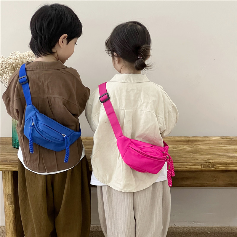 Bolsa pequeña para niños de estilo coreano nuevo macaron color sólido bolsa pequeña bolsa de pecho moda chico bolsa de mensajero estilo occidental bolso de la cintura del bebé