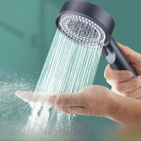 Manufacturer Wholesale Pressurized Shower Head Black Warrior Five-Speed Nozzle Handheld Spray Shower Head