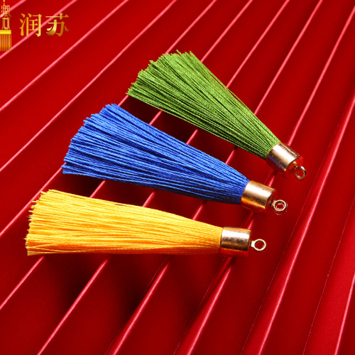 Ransu Flowing tassel 6cm small metal weight hat tassel earring accessories pendant bookmark tassel