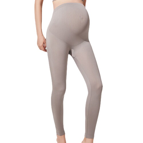 Autumn and winter maternity leggings that don't fall off the crotch, high elastic waist and slight pressure for pregnant mothers, nine-minute long autumn pants for sale