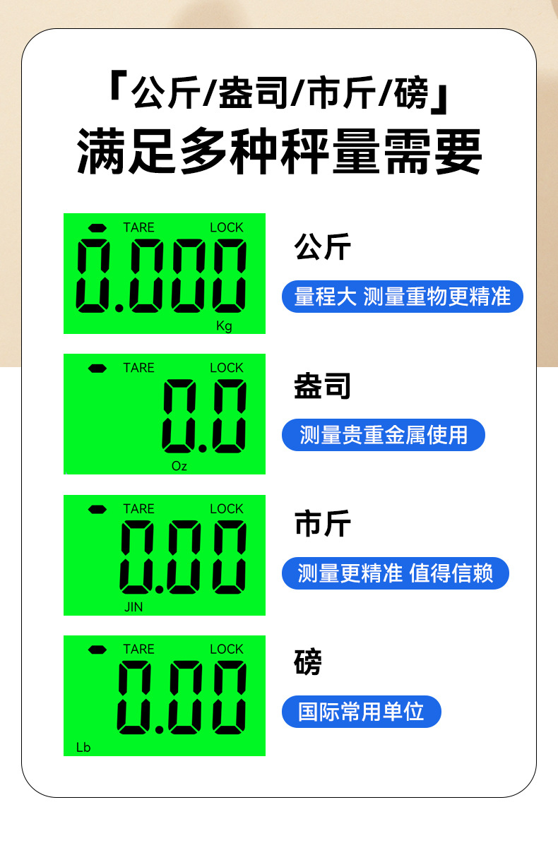 High-precision fishing express scale portable hand scale electronic weighing scale gram scale accurate vegetable sales spring hanging scale electronic balance