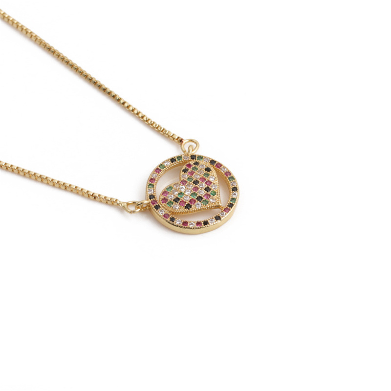 Fashion Heart-shaped Devil Eyes Zircon Pendant Necklace