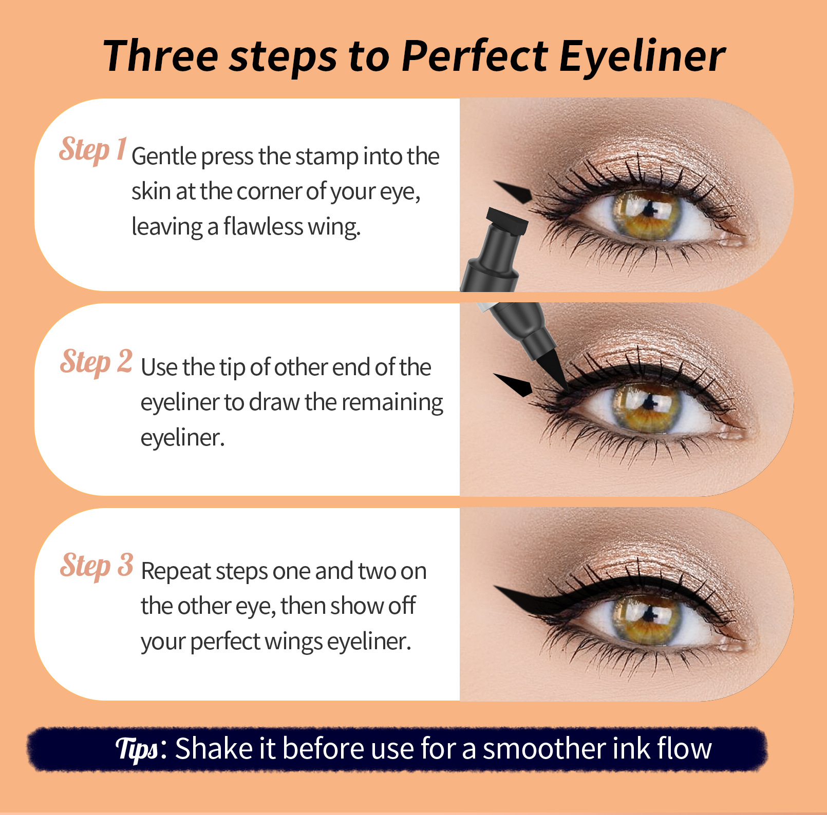 YANQINA Yanqina Seal eyeliner Pen is waterproof and does not smudge. Double-head Eyeliner Stamp eyeliner makeup undefined