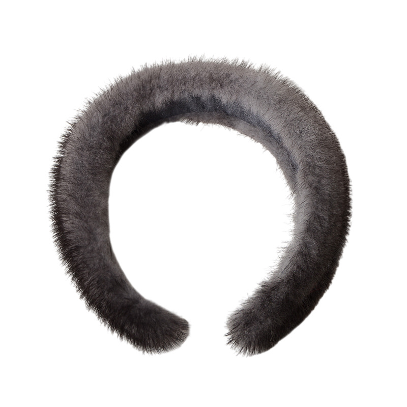 Corea del Sur visón pelo banda piel pelo banda ancho borde Internet celebridad invierno piel visón pelo headwear color sólido diadema
