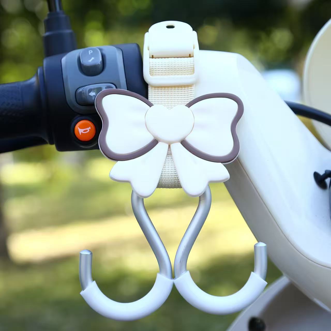Beige - Webbing Aluminum Double Hook Extended Style [Butterfly]