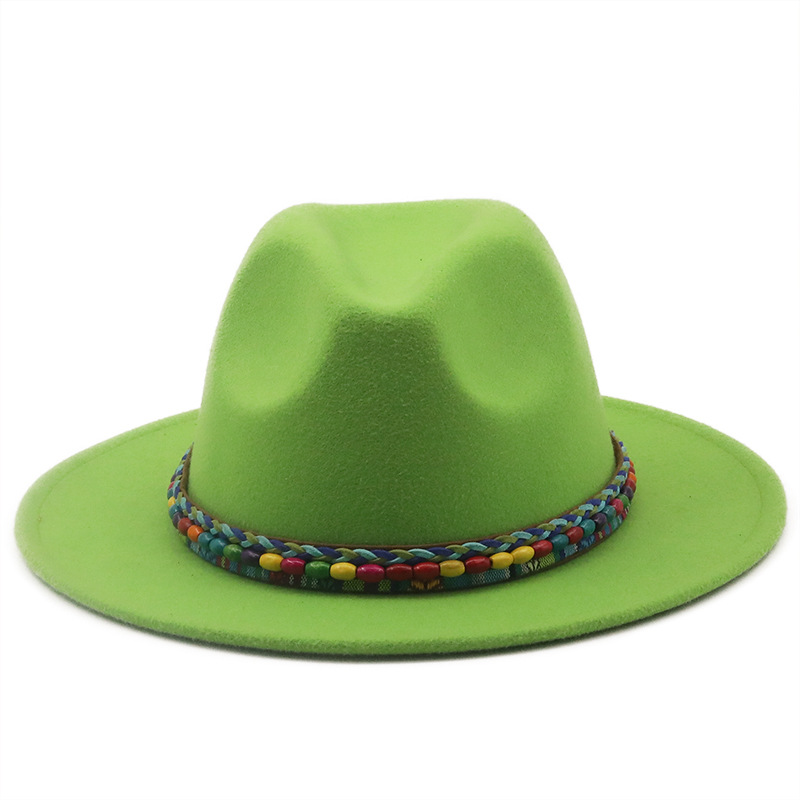 Retro Flat Big Brimmed Woolen Jazz Top Hat Wholesale Nihaojewelry display picture 19