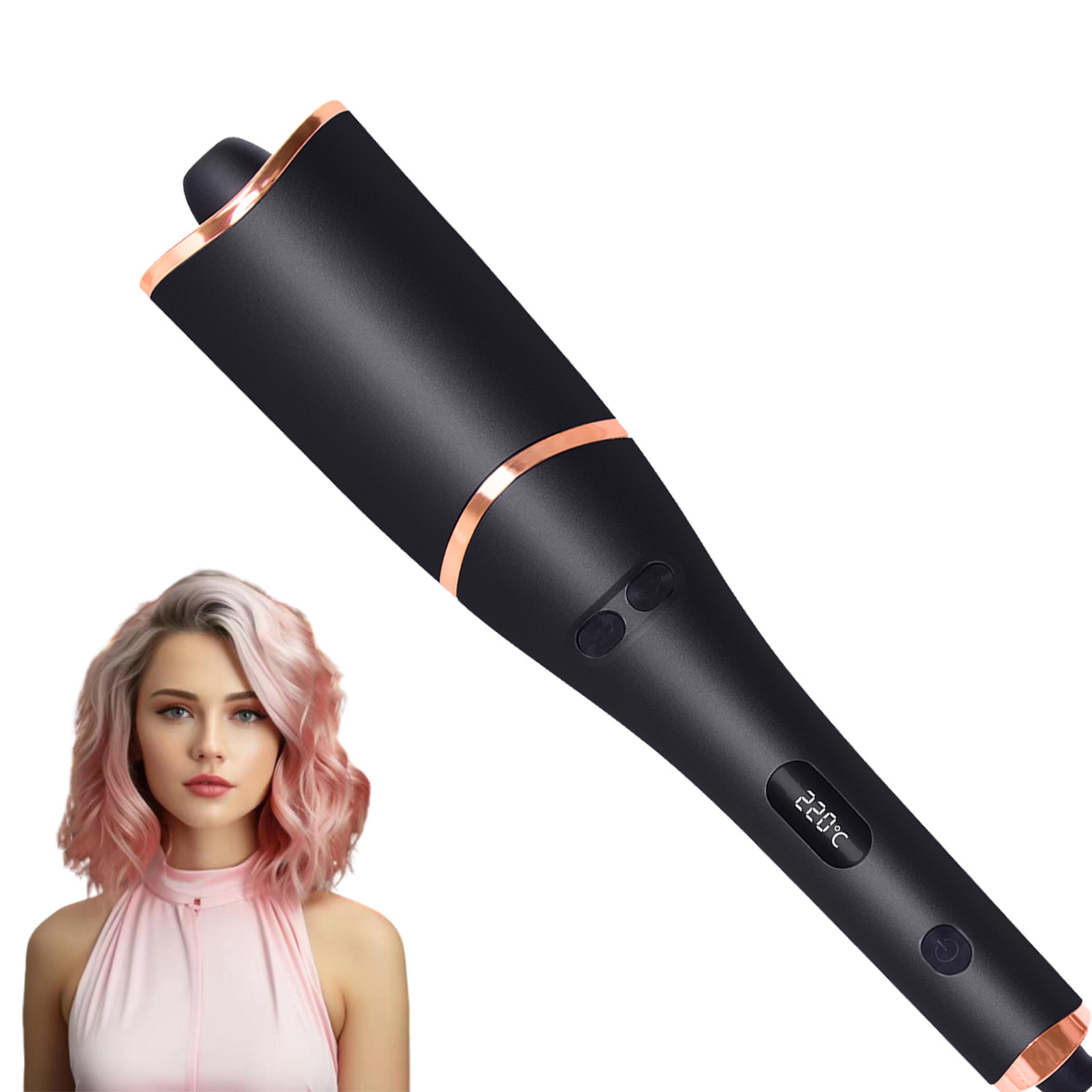 Automatisk u-formad locktång för vått och torrt hår styling_voghion.com