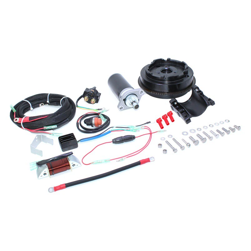 Подвесной лодочный мотор Yamaha, 2-тактный, 15 л.с., с задним управлением, модифицированный под электростартер, комплект 63V-85550-00