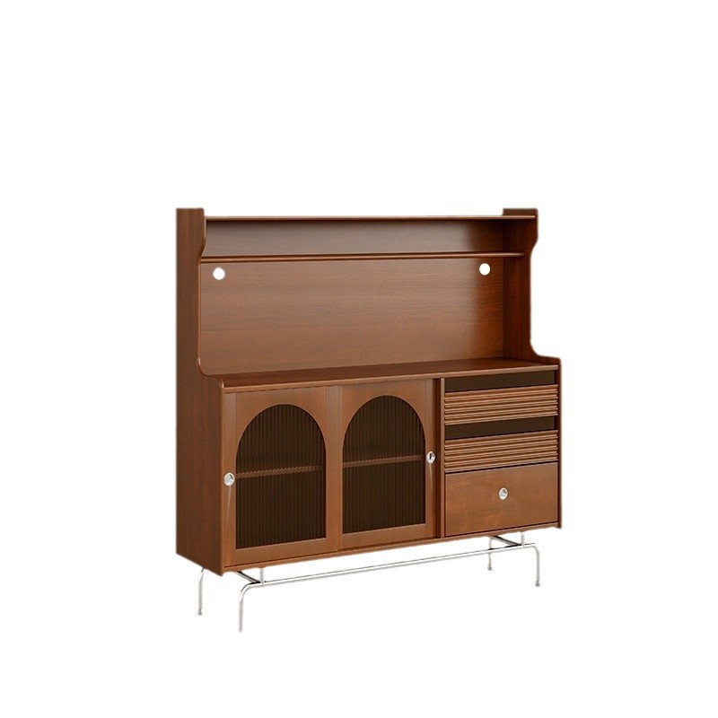 Gabinete lateral de madera maciza de losa de roca francesa contra la pared Gabinete multifuncional integrado Gabinete antiguo Sala de estar Gabinete de té retro Gabinete de café