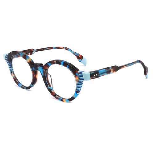 European and American cross-mirror e-commerce color plate optical glasses frame women's plain fashion round frame plate flat mirror