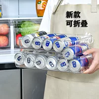 Большой ящик для хранения напитков пластиковый прозрачный двухслойный складной пивной колы банок ящик для холодильника