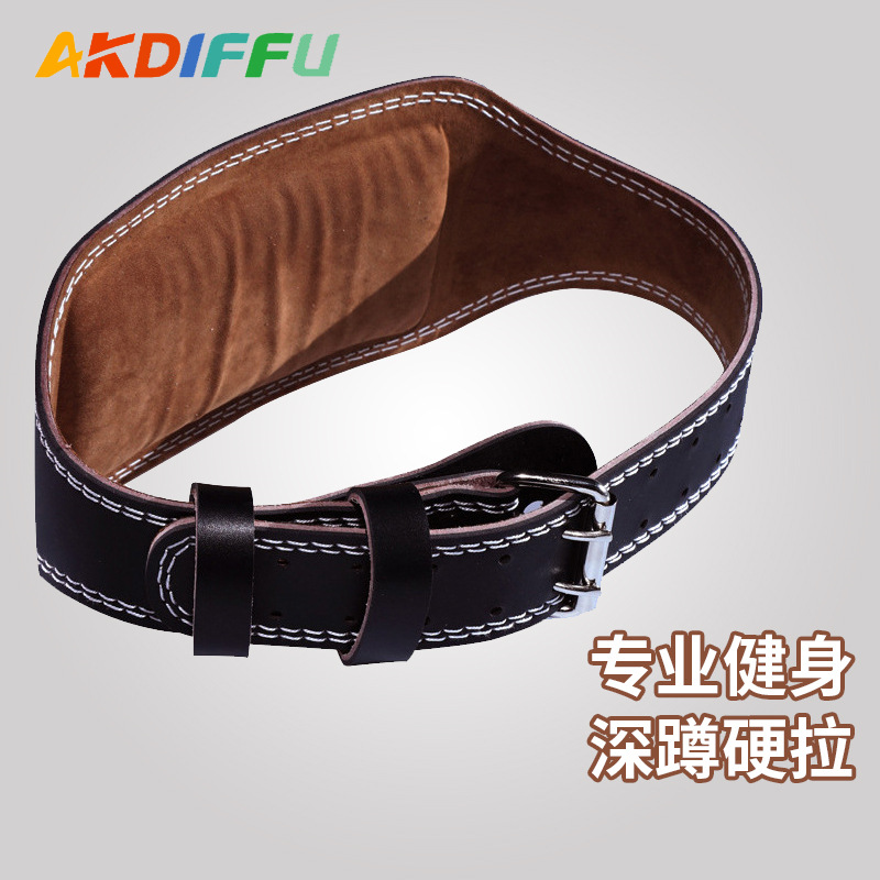 Deportes fitness cintura soporte Cinturón de piel de vaca fitness hombres y mujeres levantamiento de pesas duro tirón en cuclillas gimnasio entrenamiento deportes cintura soporte