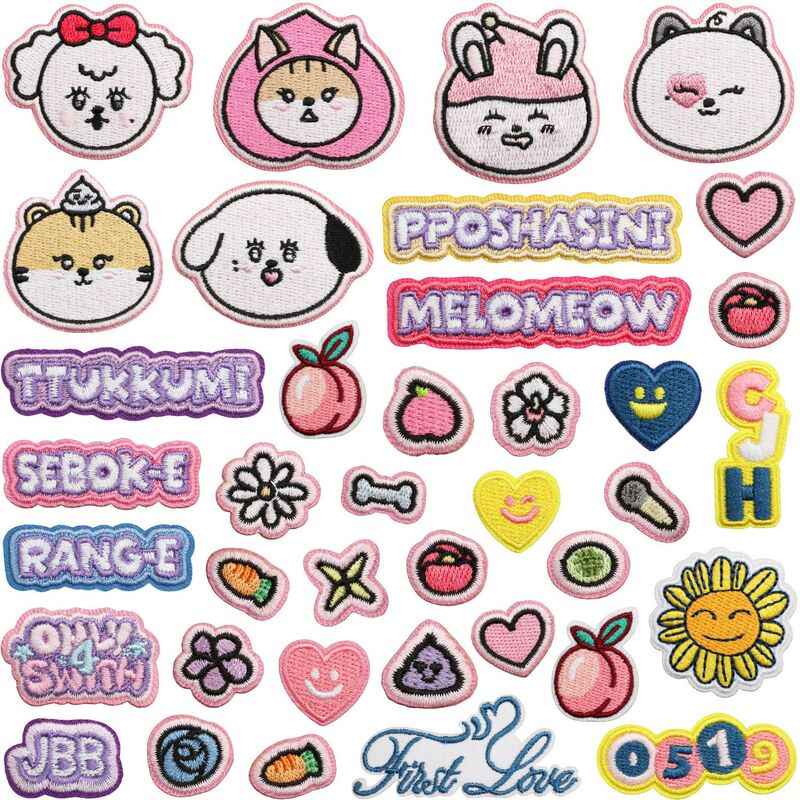 South Korea Handmade Shop Supply Embroidered Cloth Stickers Cartoon Rabbit Patch Diy Ribbon Dress Cute Embroidered Patch