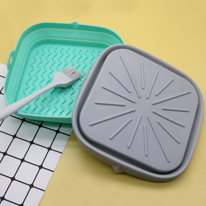 New Air Fryer Silicone Baking Mat, Food-Grade Air Fryer Silicone Baking Mat Commercial Square Foldable Model