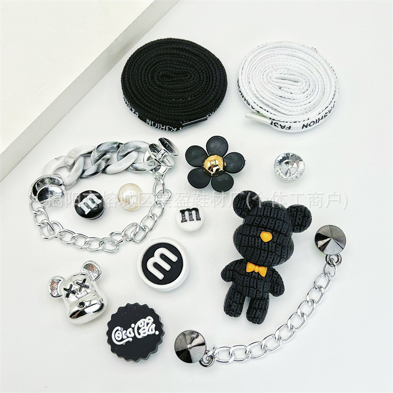 SZ-047 입체적인 폭력곰 + 신발끈 (신발 버클과 함께 직접 사용)