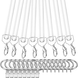 Customized Acrylic Curtain Rod with Stainless Steel Accessories, Labor-Saving Curtain Puller, Plexiglass Round Rod DIY
