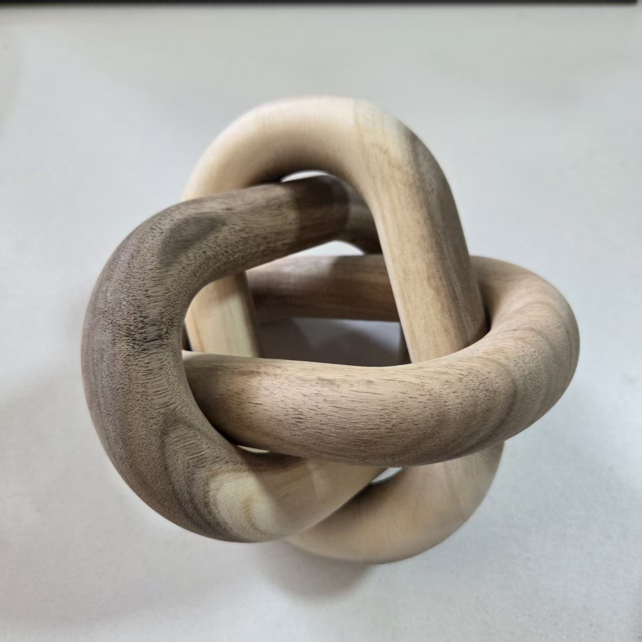 Adorno de Cadena de Madera de 3 Anillos de Madera Maciza Decorativo para Hogar y Oficina