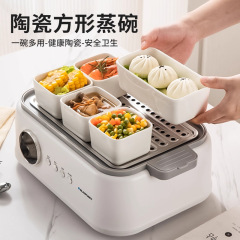 陶瓷家用蒸锅专用碗蒸蛋蒸菜蒸肉长方形碗辅食隔水釉下彩耐高温碗