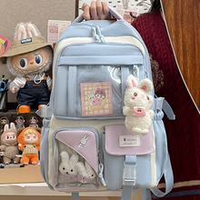 初中生双肩包设计感小众休闲痛包女大容量学院风双肩包学生背包女